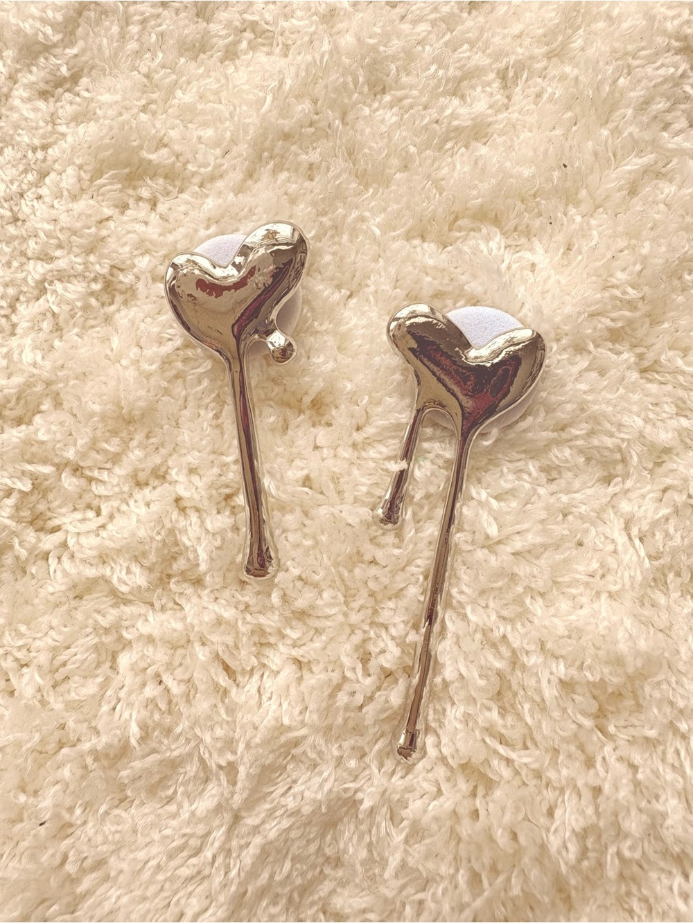 Silver Heart Drop Earrings - Women's Jewelry